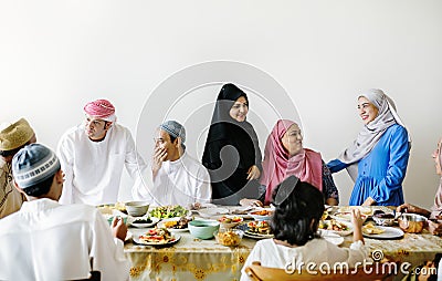 Middle Eastern Suhoor or Iftar meal Stock Photo