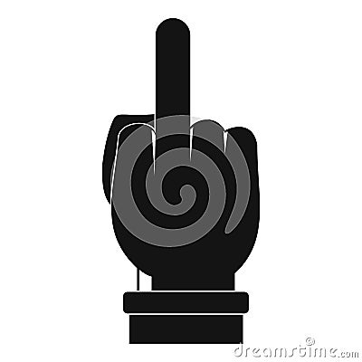 Middle finger hand sign icon, simple style Vector Illustration