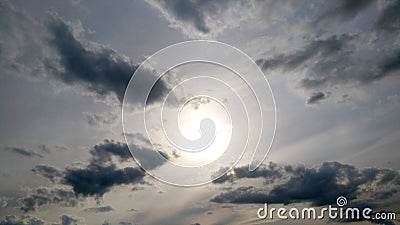 Middle level with low stratus cloud formations on a sunny late afternoon. Stock Photo