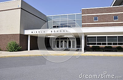 Middle school building Stock Photo