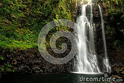 Middle Tavoro Waterfalls in Bouma National Heritage Park, Taveuni Island, Fiji Stock Photo