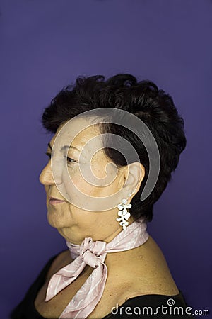 Middleaged woman with pinup look Stock Photo