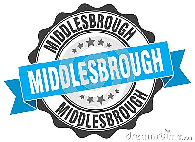 Middlesbrough round ribbon seal Vector Illustration