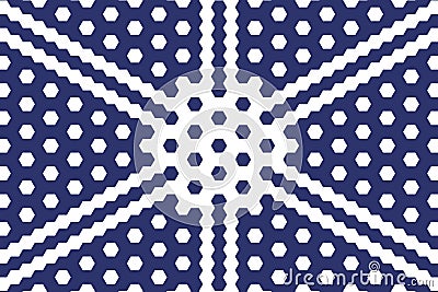 Midnight blue hexagonal abstract pattern, showcasing a geometric hexagon design with a symmetrical digital layout. Stock Photo