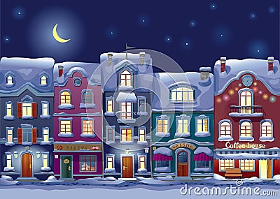 Midnight cityscape Vector Illustration
