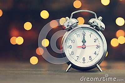 New Years countdown.Midnight clock Stock Photo