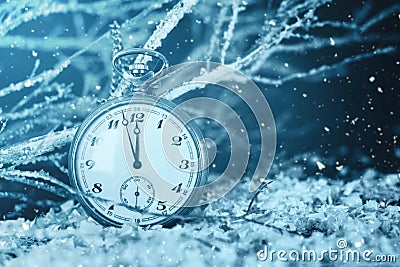 Midnight clock. New Years countdown Stock Photo