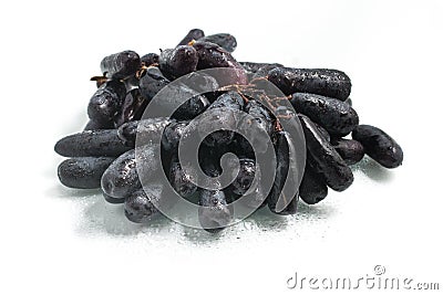 Midnight Long Black Grapes Stock Photo