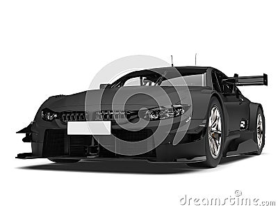 Midnight matte black super race car Stock Photo