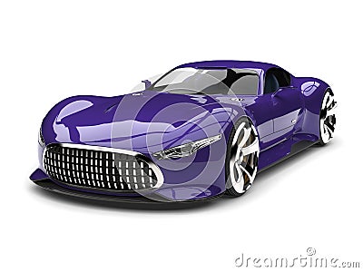 Midnight purple modern super sports car Stock Photo
