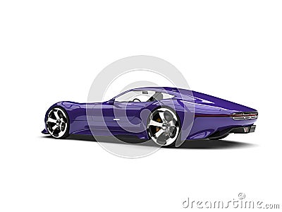 Midnight purple modern super sports car - tail side view Stock Photo
