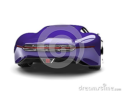 Midnight purple modern super sports car - tail view Stock Photo