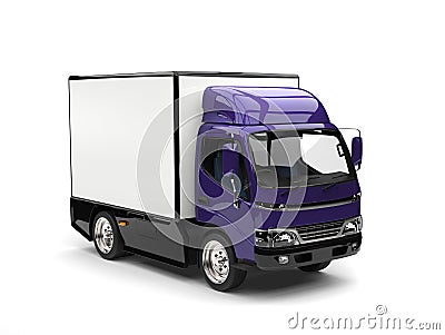 Midnight purple small box truck Stock Photo