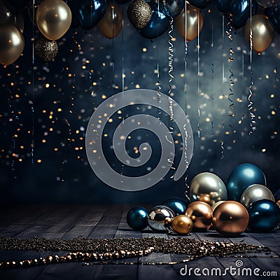 Midnight Revelry new year celebration background Stock Photo