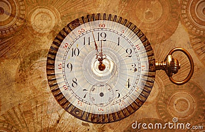 Almost midnight steampunk New Year's Stock Photo