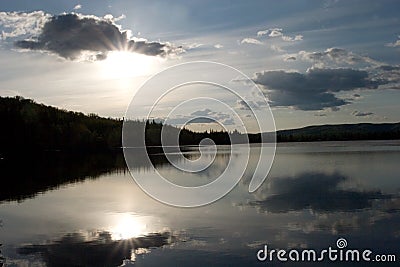 Midnight sun in Alaska Stock Photo