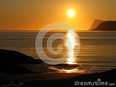 Midnight sun - Norway Stock Photo