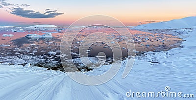 Midnight Sun - Weddell Sea - Antarctica Stock Photo