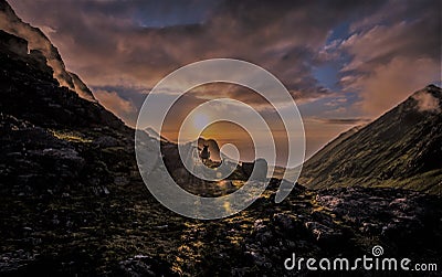 Midnight sun Stock Photo