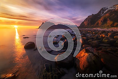 Midnight Sun Stock Photo