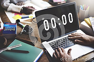 Midnight Time Tomorrow Timing Concept Stock Photo