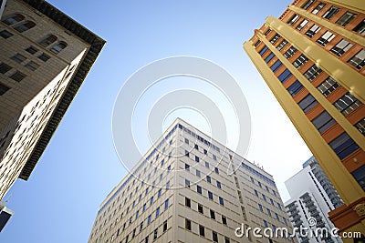 Midrise historic buildings Downtown Miami Florida Stock Photo