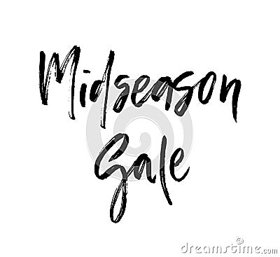 Midseason sale brush lettering. Vector Illustration