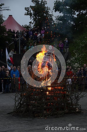 Midsummer Bonfire Editorial Stock Photo