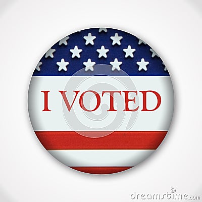 Midterm election pin button badge with american flag Stock Photo