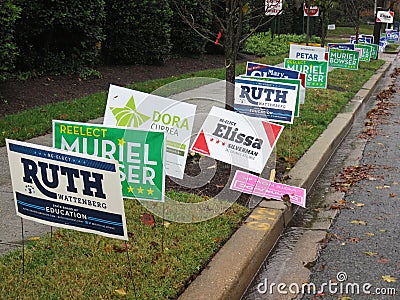 Midterm Election Signs Editorial Stock Photo