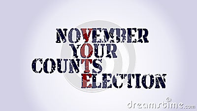 Midterm election your vote counts text on white background Stock Photo
