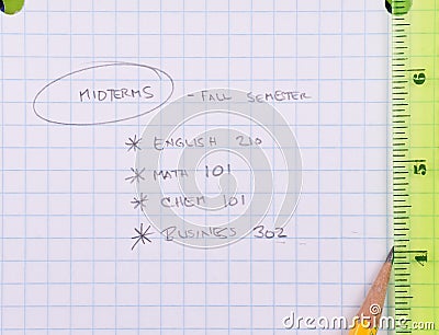Midterms Notation Stock Photo