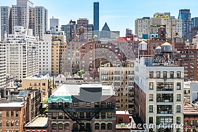 Midtown Manhattan historic old buildings and rooftops in New York City Stock Photo