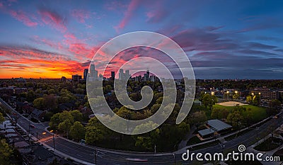 Midtown Toronto Panorama during Sunset Editorial Stock Photo