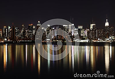 Midtown (West Side) Manhattan at night Stock Photo