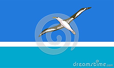 Midway flag vector illustration isolated. Vector Illustration