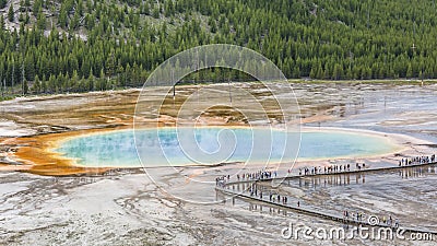 Midway Geyser Basi Boardwalk Editorial Stock Photo