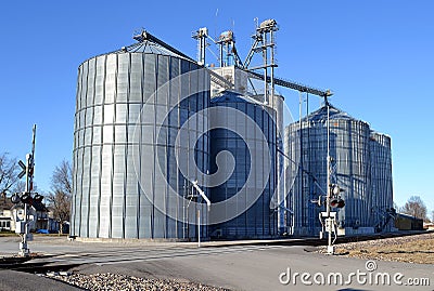 Midwest Grain Elevator Stock Photo