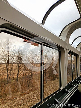 Midwest Train Window Stock Photo