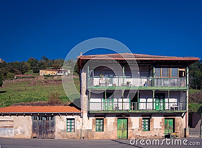 Local typology of housing in the town of Miera, Cantabria. Spain Stock Photo