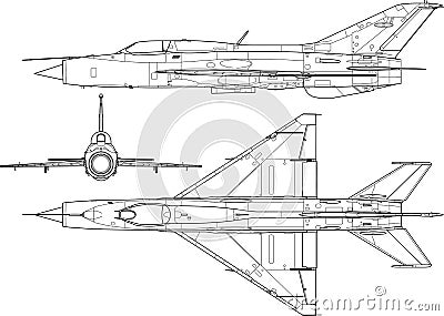 Mig 21 Vector Illustration