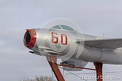 The Soviet fighter against the sky Editorial Stock Photo
