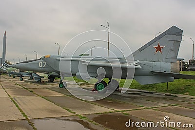 MiG-25 Soviet supersonic high-altitude twin-engine fighter-interceptor Editorial Stock Photo