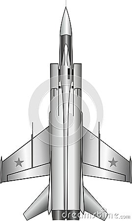 MiG-25. Soviet supersonic high-altitude twin-engine fighter-interceptor Vector Illustration
