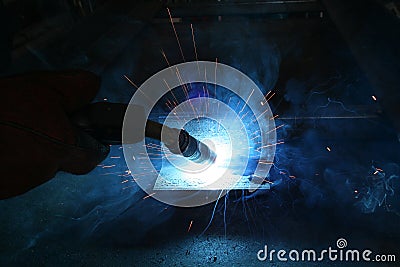 Mig Welding Flare Stock Photo