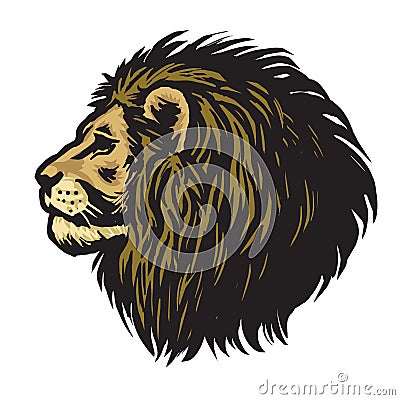 Mighty Lion Head Mascot Logo Vector Vector Illustration