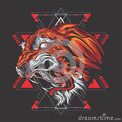 Mighty tiger Vector Illustration