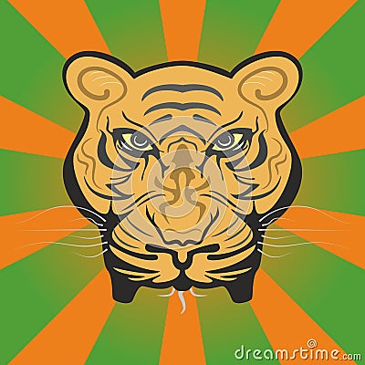 Mighty tiger face Vector Illustration