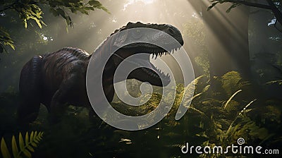 Mighty Tyrannosaurus Rex's Dominance in the Late Cretaceous Stock Photo