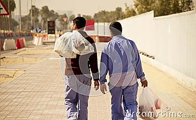 Migrant Workers in Doha, Qatar Editorial Stock Photo